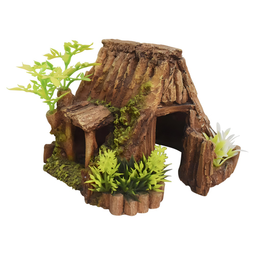 Nobby Aquariendekoration Holzhöhle mit Pflanzen