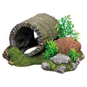 Abbildung Nobby Aquariendekoration Holztunnel mit Pflanzen