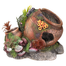 Abbildung Nobby Aquariendekoration Krug mit Muscheln mit Pflanzen