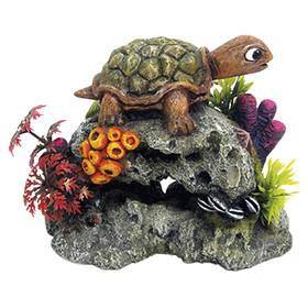 Abbildung Nobby Aquariendekoration Schildkrte auf Fels mit Pflanzen