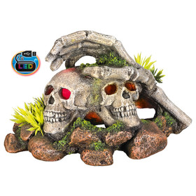 Abbildung Nobby Aquariendekoration Totenkpfe & Pflanzen mit LED