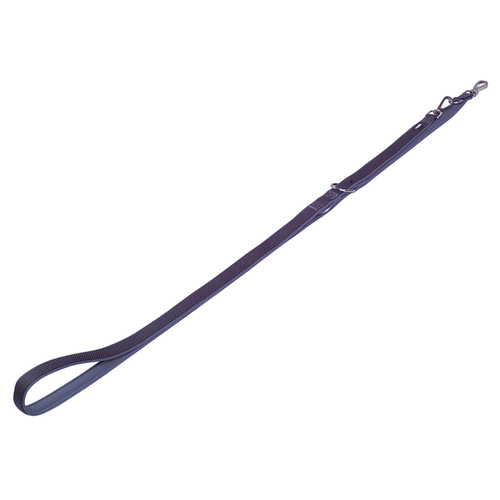 Nobby Hundeleine FUN ROYAL – 200 Cm, Schwarz Mit Lederbesatz, 3-fach Verstellbar & Alltagstauglich