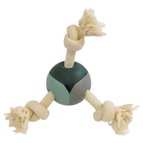 Nobby Hundespielzeug Ball mit Knotenseilen aus Vollgummi