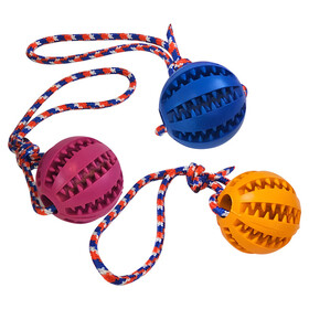 Abbildung Nobby Hundespielzeug Dental Ball mit Seil Vollgummi