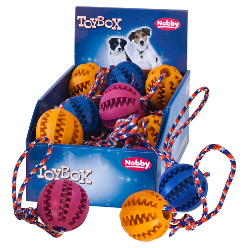 weitere Abbildung Nobby Hundespielzeug Dental Ball mit Seil Vollgummi