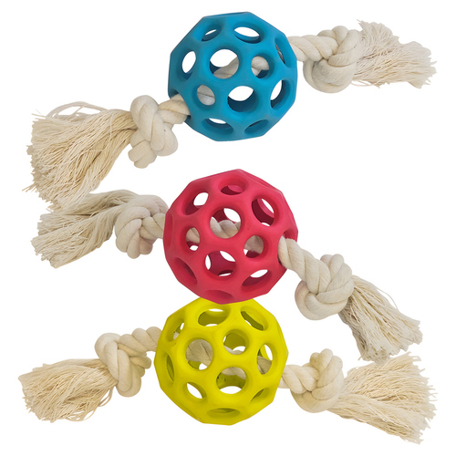 Nobby Hundespielzeug Gitterball mit Seil aus Vollgummi
