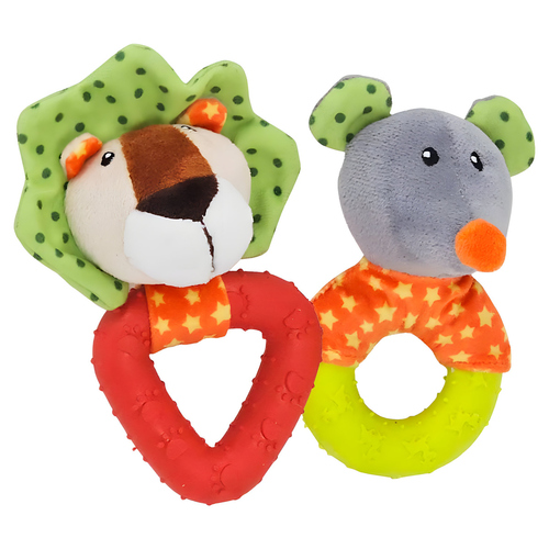 Nobby Hundespielzeug Löwe/Maus aus Plüsch mit TPR Ring