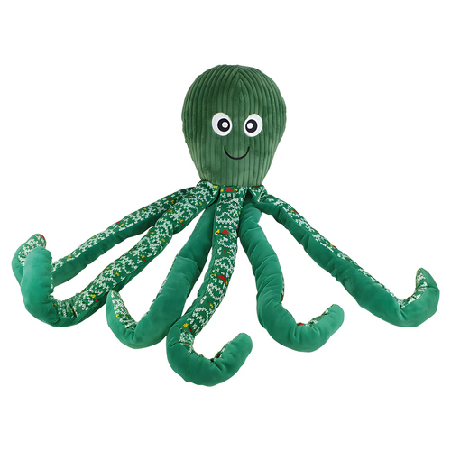 Nobby Xmas Krake grn: Plsch-Hundespielzeug mit Squeaker