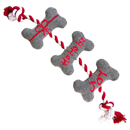 Nobby Hundespielzeug Xmas Stoffknochen mit Seil