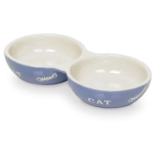 Nobby Katzen Keramik  Doppelnapf Cat  hellblau beige NEU eBay