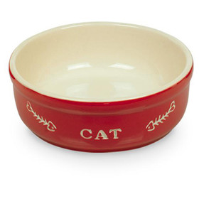 Abbildung Nobby Katzen Keramikschale Cat rot/beige