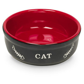 Abbildung Nobby Katzen Keramikschale Cat schwarz/rot