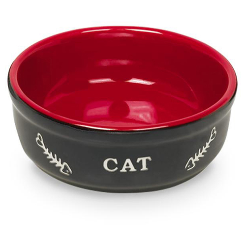 Nobby Katzen Keramikschale Cat schwarz/rot