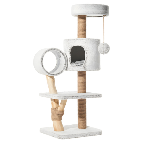 Nobby Kratzbaum Runa Grau/Wei | Stabil & 129cm | Mein Tierdiscount