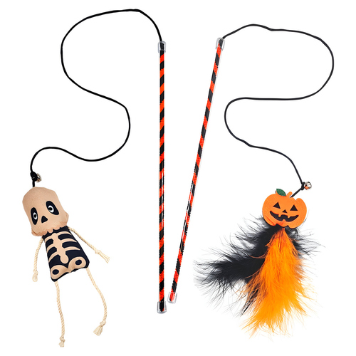 Nobby Katzenangel Halloween Skelett und Kürbis