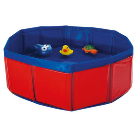 Abbildung Nobby Katzenpool mit Spielzeug rot/blau