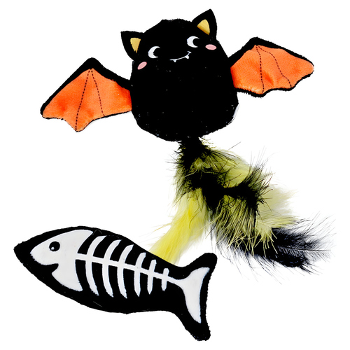 Nobby Katzenspielzeug Halloween Fledermaus und Fisch