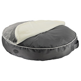 Abbildung Nobby Kissen rund Melor mit Kuscheldecke grau