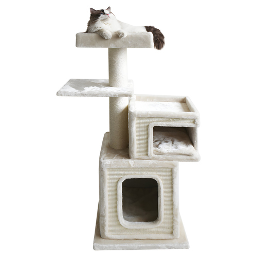 Nobby Kratzbaum Dados cream 48x48x139 cm Katze Sisal Hhle Plsch 139cm |  eBay