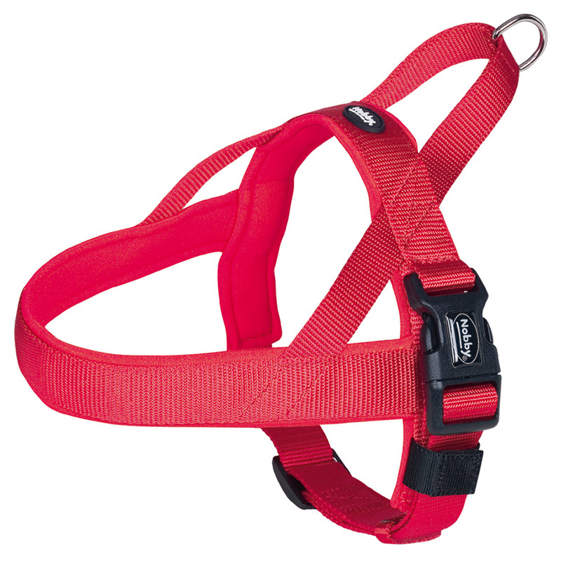 Arnés Para Perro Nobby Norweger - Malla Acolchada Talla M-L (Cuello: 50-64 Cm + Pecho: 42 Cm), Color Rojo, Resistente Al Agua