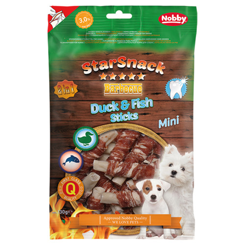 Nobby StarSnack Duck & Fish Sticks Mini 130 g