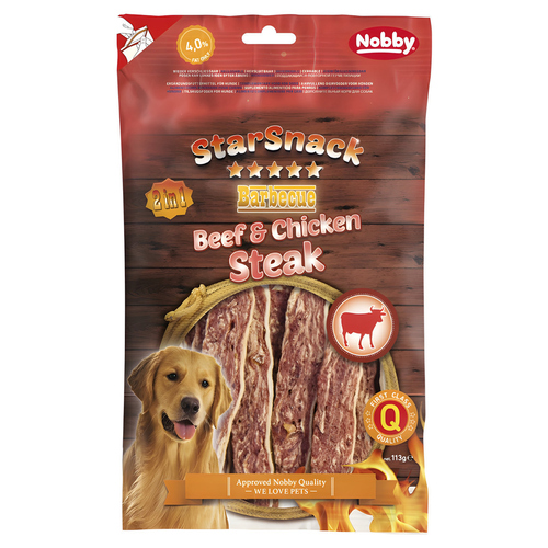 Nobby Starsnack Barbecue Beef & Chicken Steak 113 g
