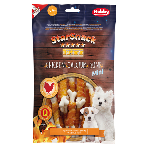 Nobby Starsnack Barbecue Mini Chicken Calcium Bone 113 g
