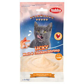 Abbildung Nobby Starsnack Licky Cat Malt & Chicken/Shrimp 5 x 15 g