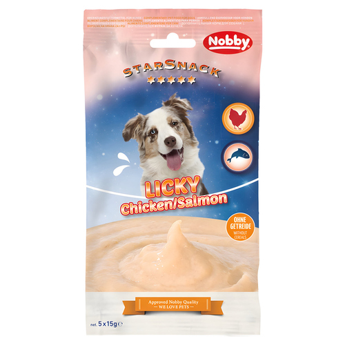 Nobby Starsnack Licky Dog Chicken & Salmon 5 x 15 g