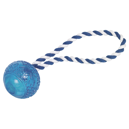 Nobby TPR Ball mit Seil blau
