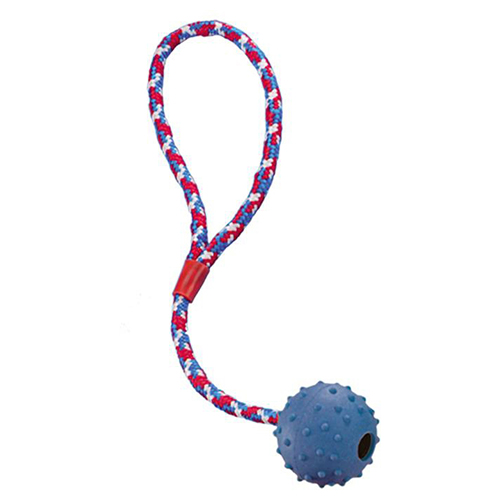 Nobby Vollgummi Ball mit Glocke und Seil