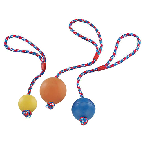 Nobby Vollgummi Ball mit Seil, Durchmesser: 6 cm