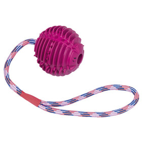 Abbildung Nobby Vollgummi Ball mit Seil lila