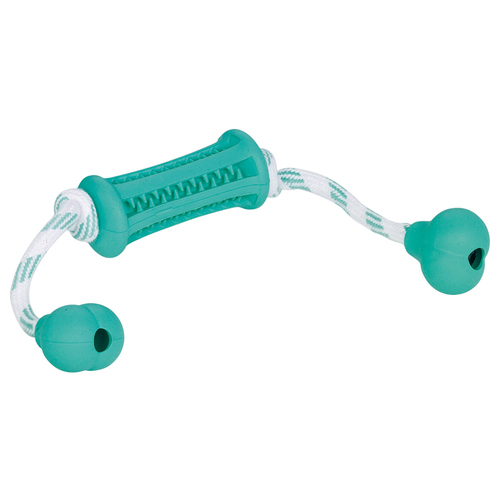 Nobby Vollgummi Stick mit Seil Dental Fun zweifarbig