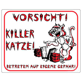 Abbildung Nobby Warntafel Vorsicht! Killer Katze