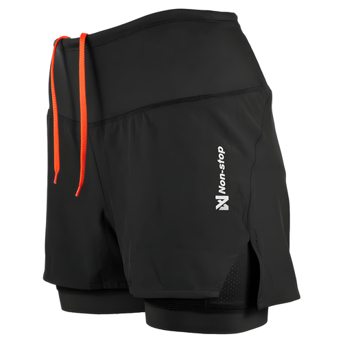 Non-stop dogwear Damen Shorts 2-in-1 CaniX Twin Shorts schwarz, Größe: XL