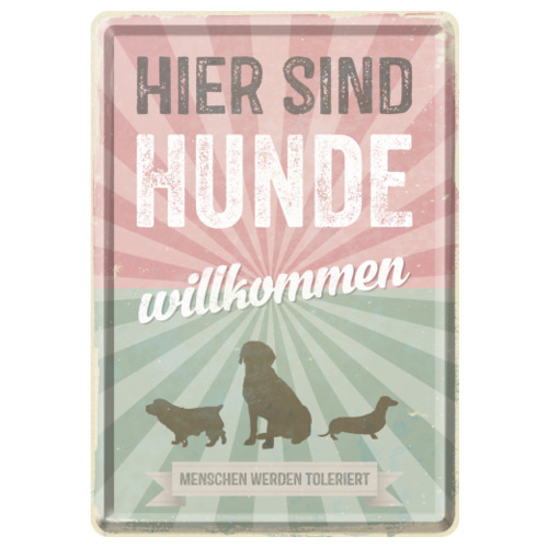 Nostalgic-Art Blechpostkarte "Hunde willkommen"