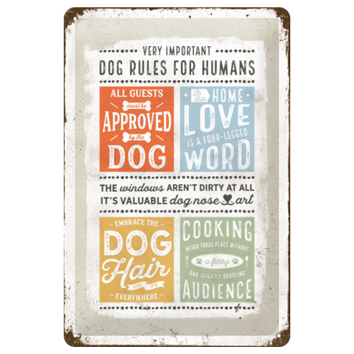 Nostalgic-Art Blechschild "Dog Rules" 20 x 30 cm