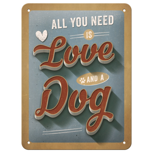 Nostalgic-Art Blechschild "Love Dog" 15 x 20 cm