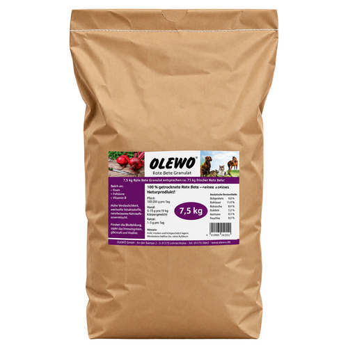 OLEWO Rote Bete-Granulat 7,5 kg für Hunde