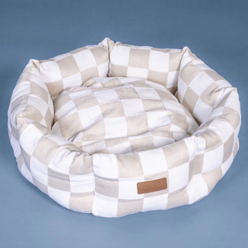 weitere Abbildung PAIKKA Hundebett kariert beige