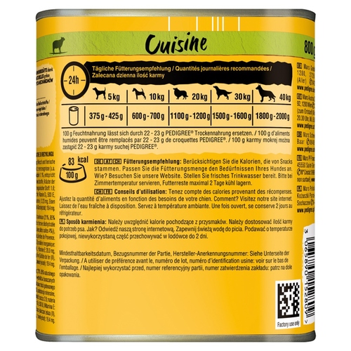 weitere Abbildung Pedigree Cuisine in Sauce Lamm, Nudeln & Karotten 800 g - 12 Stck
