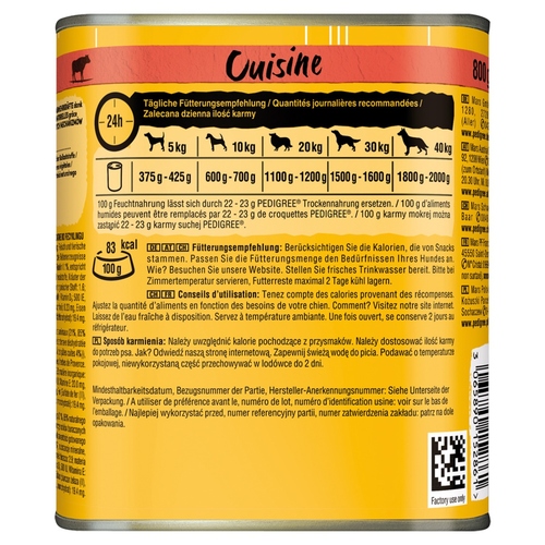 weitere Abbildung Pedigree Cuisine in Sauce Rind, Nudeln & Karotten 800 g - 12 Stck