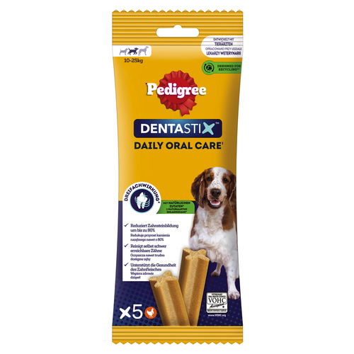 Pedigree DENTASTIX&trade; Daily Oral Care für mittelgroße Hunde - 14 x 5 Stück