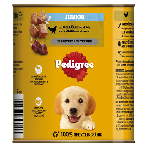 weitere Abbildung Pedigree Junior Geflgel & Reis Pastete 800 g - 12 Stck