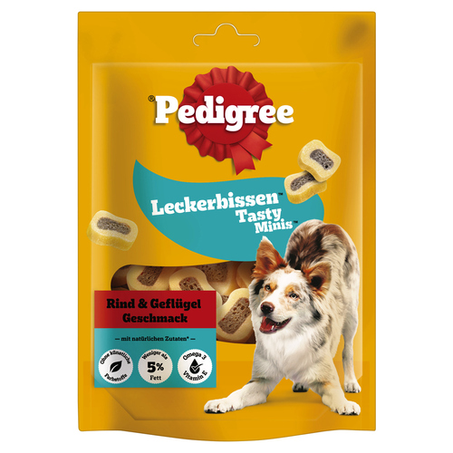 Pedigree Leckerbissen Tasty Minis mit Rind und Geflügel 155 g - 6 Stück