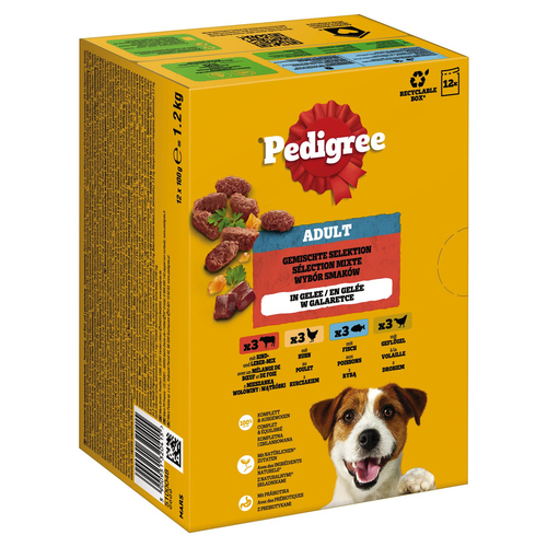 weitere Abbildung Pedigree Multipack Gemischte Selektion in Gelee 4 Varietten 12 x 100 g - 4 Stck