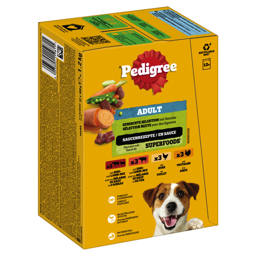 weitere Abbildung Pedigree Multipack Gemischte Selektion mit Gemse in Sauce 4 Varietten 12 x 100 g - 4 Stck
