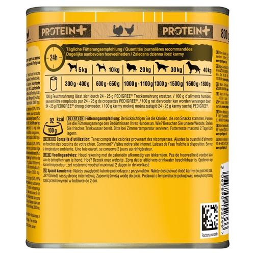 weitere Abbildung Pedigree Protein mit Truthahn + Huhn in Pastete 800 g - 12 Stck