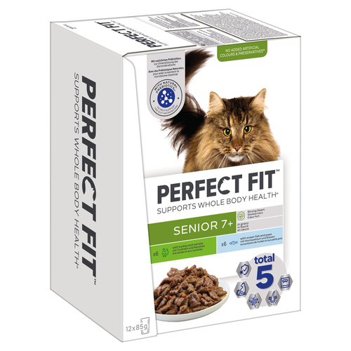 weitere Abbildung Perfect Fit Multipack Senior 7+ mit Truthahn und Karotten, mit Hochseefisch und Erbsen 12 x 85 g